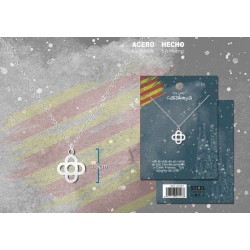 Colgante Flor De Barcelona con cadena en Acero Plateado (Panot) - Coleccion Catalunya (P2) ·